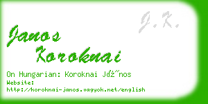 janos koroknai business card